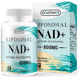 Suplemento NAD+ liposomal 500MG con trans-resveratrol 300MG - Alta absorción - 60 microgeles vegetales - Apoyo antienvejecimiento, cognitivo y energét en oferta
