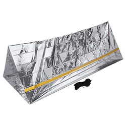 Tienda de Refugio de Supervivencia de Emergencia, 94,5 x 59,8 x 35,4 Pulgadas, Manta térmica de película de Aluminio Pet Ligera, Plegable y Reutilizab en oferta