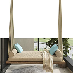 Silla Columpio Gigante, Asiento Columpio Grande de 155 cm x 68 cm, Silla Hamaca de Madera Maciza con 16 eslingas de Nailon, esparcidor de Acero Inoxid precio