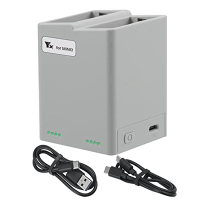 Linghuang Base de carga de batería Mini 3 Pro, cargador USB multifunción portátil, estación de carga rápida de 2 vías para DJI Mini 3 Pro RC Drón, sop