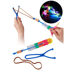 Tiradores De Helicóptero LED, Juguete De Tirachinas, Juguete De Helicópteros Voladores De Tirachinas De Cohetes con Luces LED, Helicópteros De Cohetes en oferta