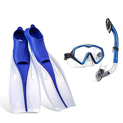 Gafas de Buceo Gafas de buceo profesionales for adultos Snorkel completamente seco Aletas largas Aletas Snorkel Traje de sambo Equipo Máscara de esnór