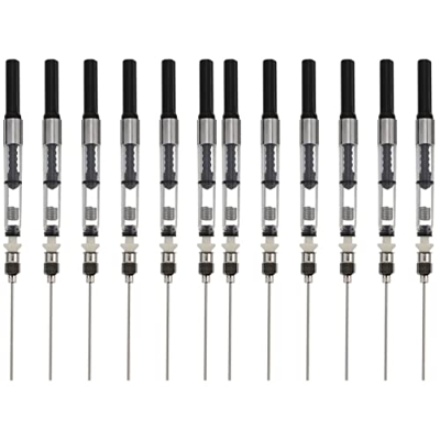 NUOBESTY 12 Piezas de Pluma Estilográfica Jeringa de Pluma Estilográfica Convertidor de Tinta de Pluma Fuente Convertidor de Resorte de Tinta Auxiliar