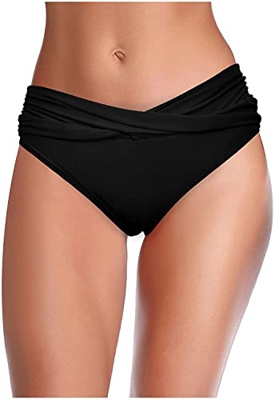 ELizoop Traje de baño Menstrual Traje de baño con Parte Inferior de Bikini, Bragas de período Traje de baño con Parte Inferior de Bikini de Talle Alto