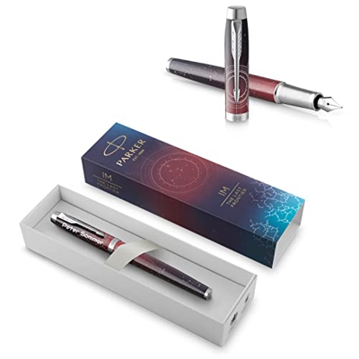 Parker IM Premium - Pluma estilográfica con grabado | bolígrafo premium | caja de regalo | tinta azul | regalo personalizado | nombre | grabado | plum