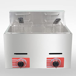 CHUYONGJIN Freidora de Gas 10L/20L,freidora de Chips,freidoras de Grasa Profunda para el hogar,sartén Comercial,máquina de Papas Fritas,freidora de Ci precio