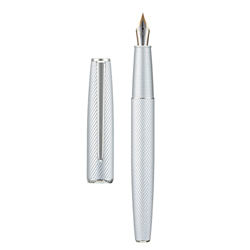 Hongdian - Pluma estilográfica de aluminio plateado A3, punta extra fina de iridio, diseño de lujo, instrumento de escritura suave con convertidor y e precio