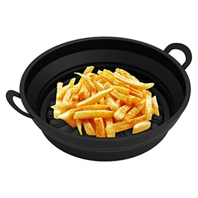 Bebi Cesta de freidora de Aire de Silicona,Forros de freidora de Aire Resistentes al Calor Reutilizables - Revestimiento para freidora de Aire de 7,5 
