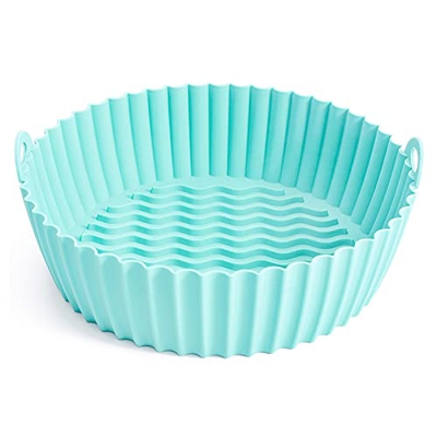 Olla de Silicona para Freidora de Aire,Revestimiento de Horno de freidora de Aire para freidora de Aire para Hornear Pasteles Microondas (Color : Mint