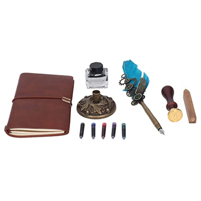 Kit de pluma de pluma, pluma texturizada Pluma premium para regalo de vacaciones (azul)