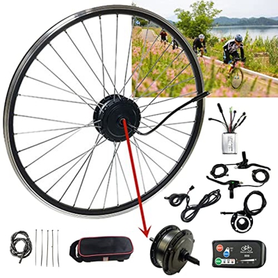 Niczu Kit Conversión Bicicleta Eléctrica 24V 36V 48V 250W 350W 500W Accionamiento Trasero Motor Rotativo 20 24 26 27.5 28 29 Pulgadas 700C Rueda Trase