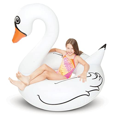Flotador Hinchable Gigante,Colchonetas y Juguetes Hinchables Forma de Cisne (Cisne-Blanco)