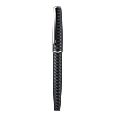 Pluma estilográfica Hongdian A3 de aluminio negro, punta extrafina de iridio, instrumento de escritura suave de diseño de lujo con convertidor y estuc