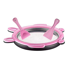JYSNJ Dibujos Animados Mini Helado Frito Yogurt Making Machine Fruit Roll Maker Pan Verano Fresco Hielo Hacer Hielo para Niños Rosa Azul (Color : A) características
