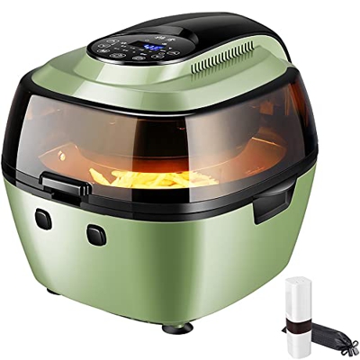 Freidora de aire, horno eléctrico de 6,5 L, sin aceite, con pantalla digital, para una cocción saludable sin aceite y baja en grasa, cesta antiadheren