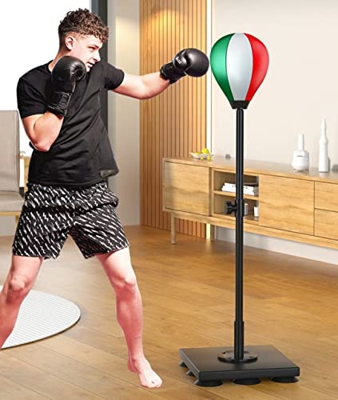 Saco de velocidad de boxeo con bola de boxeo independiente para aliviar el estrés,base plana con ventosas Saco de boxeo con pedestal,bola de velocidad