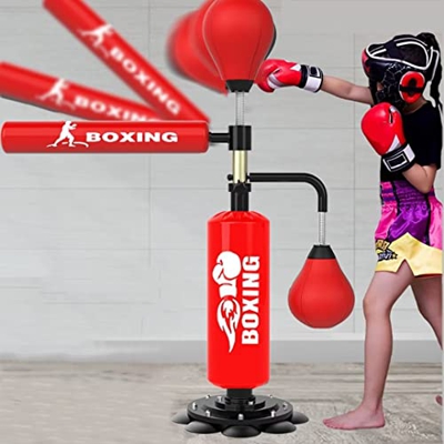 Pelota de boxeo de velocidad con brazo oscilante,objetivo de reacción de boxeo con objetivo de pierna de látigo,saco de boxeo pesado con base de vento