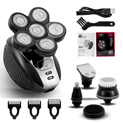 Afeitadoras de cabeza calva cómodas anti-pellizcos Afeitadora de cabeza for hombres calvos, kit de aseo Freedom, afeitadora eléctrica 5 en 1 6D for ho en oferta