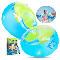 JSRHEEM Brazalete Hinchable para natación, Un par Manguitos Piscina Niño, Manguitos de Natación para Niños con inflador, La Ayuda de natación bebés y  características