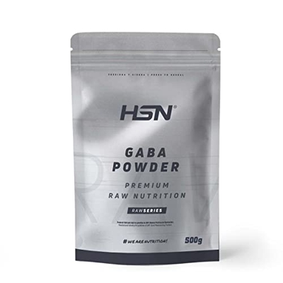 GABA 500 MG en Polvo de HSN | 500 g = 1000 Tomas por Envase Aminoácido en Forma Libre – 100% Ácido Gamma Aminobutírico - Puro GABA Sin Añadidos ni Exc