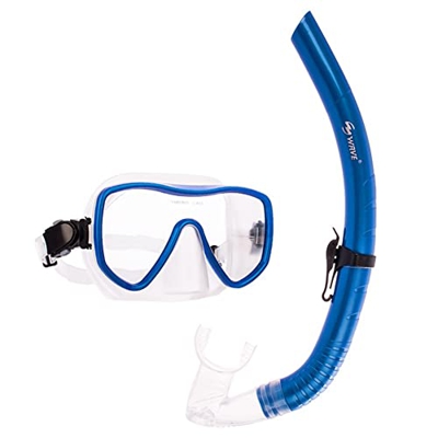 Gafas de Buceo Máscara de buceo snorkeling de dos piezas impermeable antivaho HD gafas de buceo snorkel mojado gafas de buceo de marco grande snorkel 