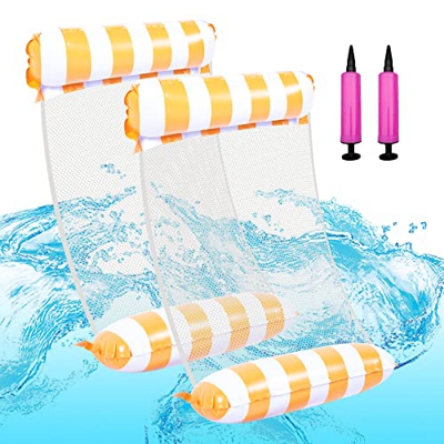 LUFEEMGA 2 hamacas de natación de agua, para piscina, tumbonas de agua, cómodas, hinchables, para adultos, diversión de vacaciones y recuperación (nar