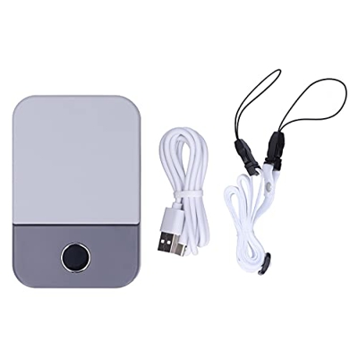 Ventilador eléctrico portátil, Ventilador de Carga USB con Pantalla Digital LED, Ventilador de Cuello Colgante con cordón y Cable de Datos SB, pequeño