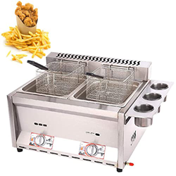 CHUNTIANMEI Freidora De Gas Comercial Multifunción,Freidora de Gas de Acero Inoxidable con Cesta y Control de Temperatura para Papas Fritas Mariscos R en oferta