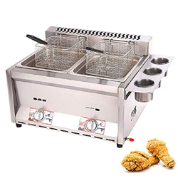 CHUNTIANMEI Freidora Gas Comercial Profesional, Freidora Gas Lpg Encimera Acero Inoxidable, Potencia Fuego Ajustable para El Hogar Y Comercial, con Ce en oferta