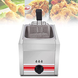 CHUNTIANMEI Freidora De Gas Profesional,Freidora De Acero Inoxidable De 10L De Capacidad con Canasta/Tapa a Prueba De Salpicaduras,para Cocina Comerci en oferta