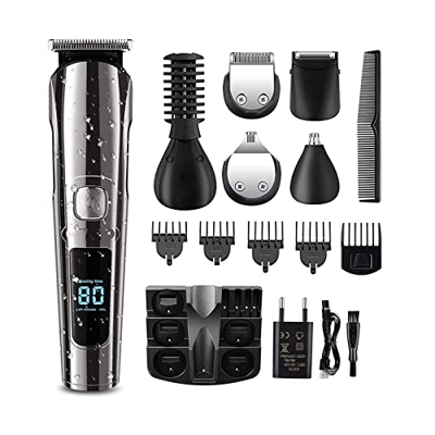 Cordless Hair Clippers Hair Cutting Kit 6 in 1 Professional Electric Hair Cutting Beard Trimmer USB Rechargeable Wireless Haircut Set Barbers Grooming