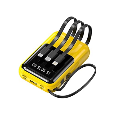 JJJ Cartoon Power Bank 10000 MAh Portable Creative Viene con un Banco de energía compartido de Cuatro Hilos (Color : Yellow, Size : 10000mAh)