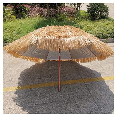 LEELLY Sombrilla en voladizo Sombrilla Parasol al Aire Libre Sombrilla de Paja de Playa, Sombrilla de Playa Hawaiana portátil de inclinación de 240 cm