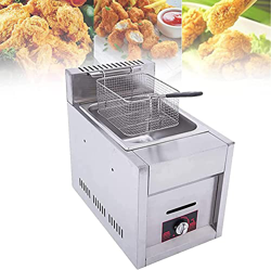JIADUOFU Freidora Comercial Profesional,freidora De Encimera De Gas Comercial De Acero Inoxidable 6 L,con Controlador De Temperatura para El Hogar características
