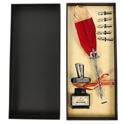 Operitacx Juego de 1 quilla y tinta retro para pluma estilográfica con barril de tinta de caligrafía, pluma estilográfica para escribir papel letras c precio