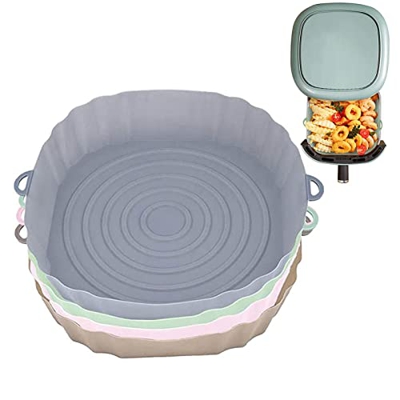 Bandeja de almohadilla para freidora de aire, Almohadilla de silicona antiadherente para freidora de aire con asas, Revestimiento de silicona para fre