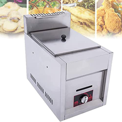 JIADUOFU Freidora Profesional Portátil De Acero Inoxidable, Freidora Comercial De Cocina a Gas con Cesta para Freír, Freidora De Calentamiento Rápido  características