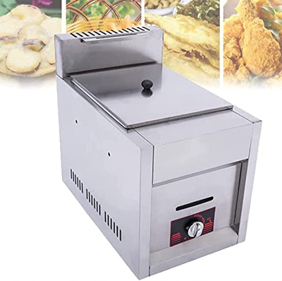 JIADUOFU Freidora Profesional Portátil De Acero Inoxidable, Freidora Comercial De Cocina a Gas con Cesta para Freír, Freidora De Calentamiento Rápido 