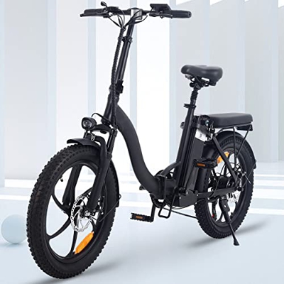 Bicicleta Electrica Plegable, Bicicleta Electrica Montaña 20" Fat Bike, Bici Electrica con 48V/10Ah Batería, Frenos de Disco Duales Y Horquilla de Cho