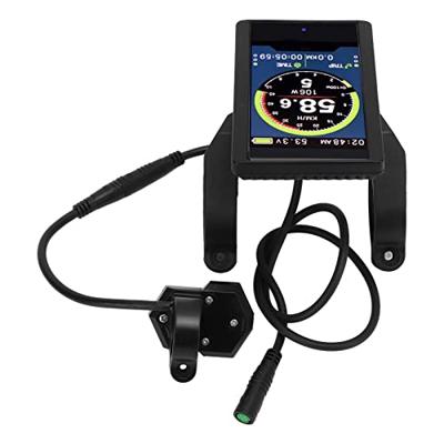 Uxsiya Kit de Conversión de Bicicleta Eléctrica, Panel de Control de Pantalla ABS con Arandela para Motor de Accionamiento Medio Bafang