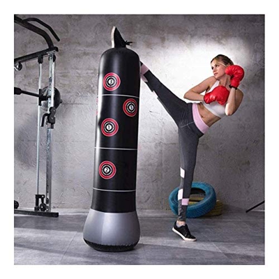 Bolsa de boxeo profesional con bolsa de boxeo para entrenamiento de tobus de perforación pesada hinchable, soporte de objetivo, 160 x 3 0 cm para niño