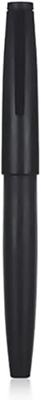 Jinhao 80 Pluma estilográfica de fibra cepillada negra, punta extra fina de iridio con convertidor y juego de bolsa pequeña para bolígrafo (clip negro
