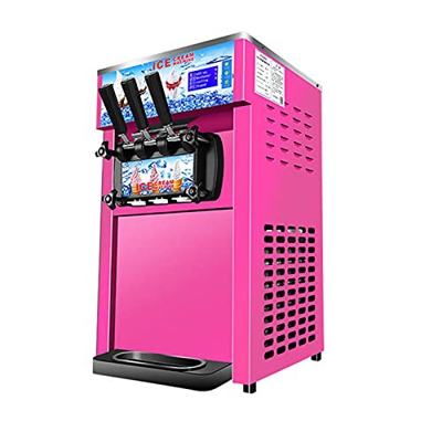 Máquina de Helado Comercial con 3 sabores y Pantalla LED, máquina de Helado de Yogur para Hacer Bebidas congeladas de Acero Inoxidable, Adecuada para 