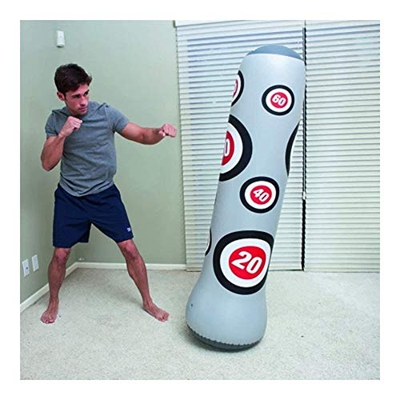 Saco de boxeo al aire libre Saco de boxeo inflable Columna de boxeo engrosamiento 1.6M Niños adultos Vent Toy Sandbag para patio de familia Gimnasio