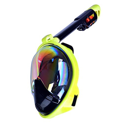 Gafas de Buceo Juego de esnórquel seco Galvanoplastia Color de la película Adulto Seco completo Impermeable Antivaho Snorkel Máscara de cara completa 