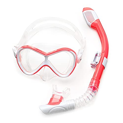Gafas de Buceo Snorkeling for niños Erbao Full Dry Mascarilla impermeable Snorkel Learning Swimming Set Equipment Nariz Gafas 180 ° Panorámica Gran an