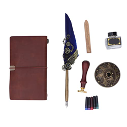 Kit de pluma de pluma, pluma con textura suavizante para regalo de vacaciones (azul real) precio