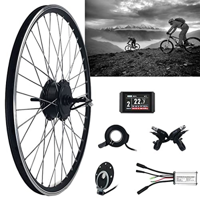 Kit Conversión a Prueba Agua Bicicleta Eléctrica 20 24 26 27.5 28 29 Pulgadas 700C Rueda Trasera 36V 48V 250W Motor Rotativo de Accionamiento Trasero 
