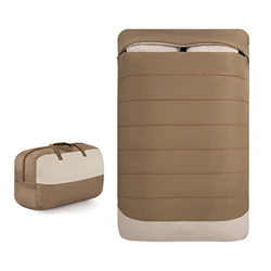 LANGWEI Saco De Dormir Doble con Almohada, Saco De Dormir para Acampar con Capucha De Algodón para Clima Frío, Saco De Dormir De Viaje Impermeable par en oferta