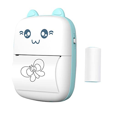HAOTING Mini Impresora Térmica Portátil BT Impresora Inalámbrica 200dpi con 1 Rollo de Papel Térmico Compatible con Android iOS para Imprimir Error Fo